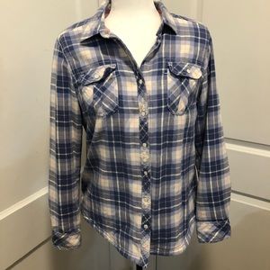 BC Clothing fleece lined plaid shirt size Med